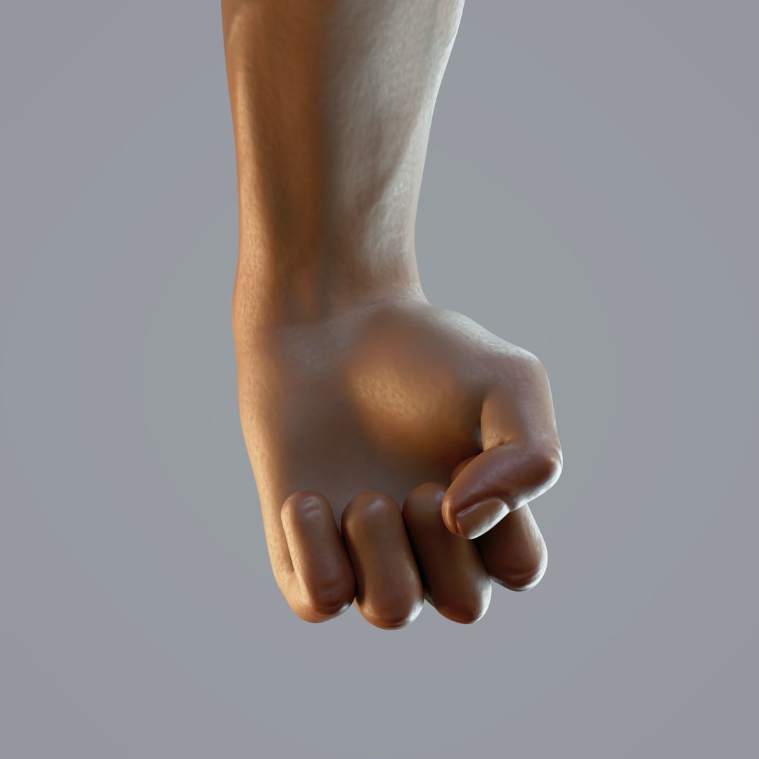 Realistic Male Hand Anatomy 3D Model – Rigged PBR Asset, FBX - View 12
