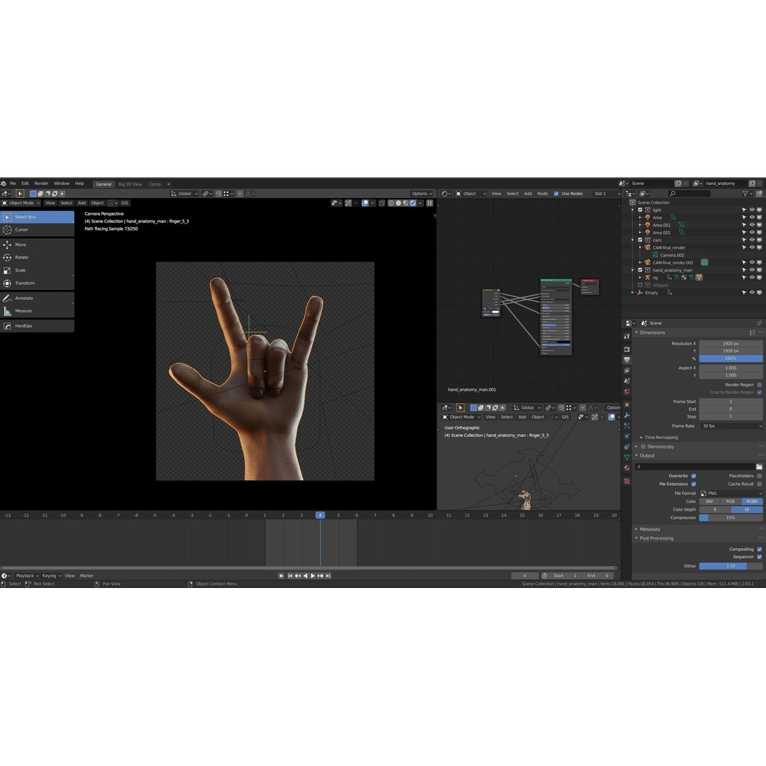 Realistic Male Hand Anatomy 3D Model – Rigged PBR Asset, FBX - View 16