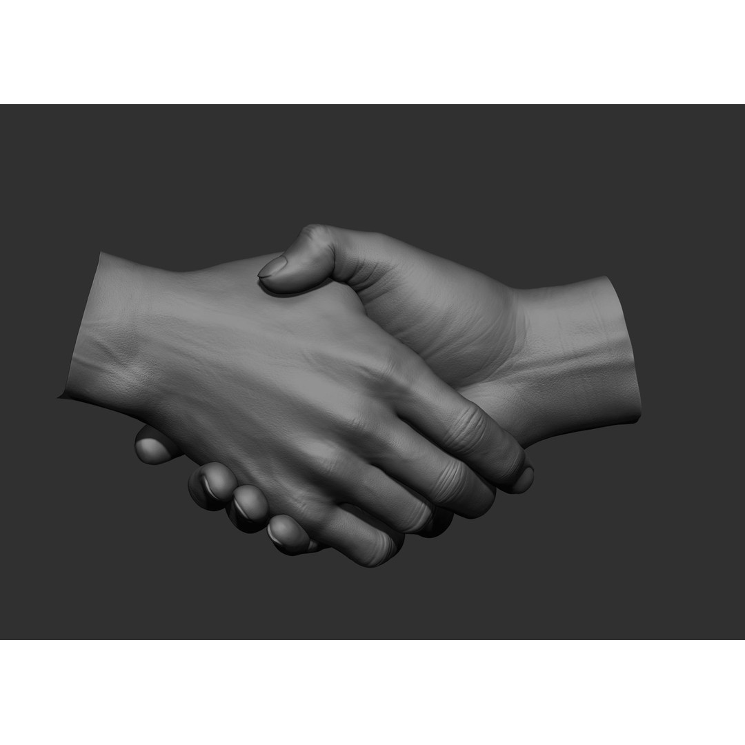 Realistic Male Hand Poses 3D Model – High Poly ZBrush Sculpt, FBX, OBJ