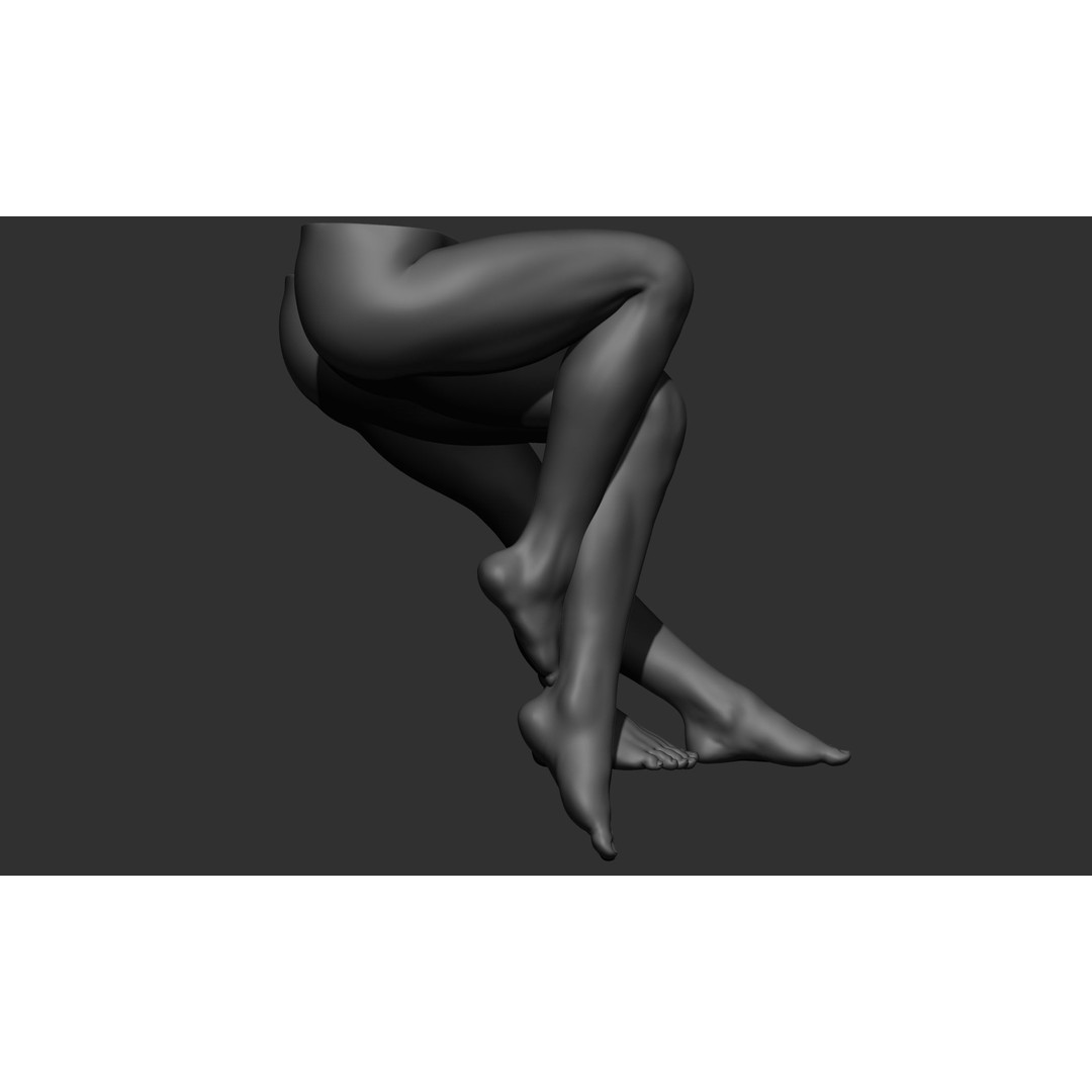 Female Leg Poses 3D Model – Realistic Anatomical Poses, FBX, OBJ - View 10