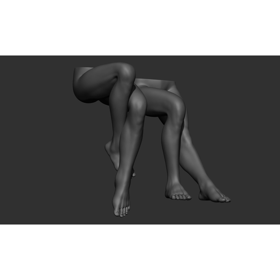 Female Leg Poses 3D Model – Realistic Anatomical Poses, FBX, OBJ - View 11