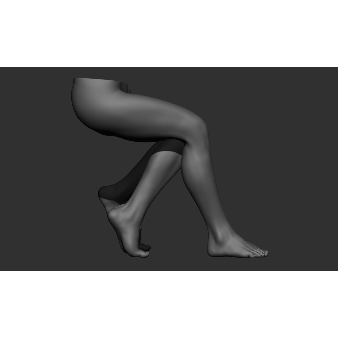 Female Leg Poses 3D Model – Realistic Anatomical Poses, FBX, OBJ - View 30