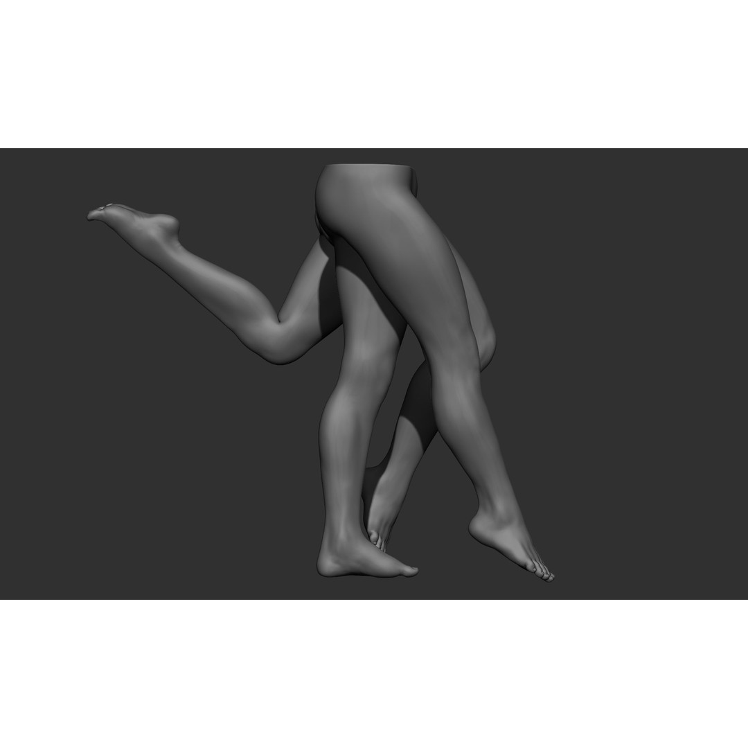 Female Leg Poses 3D Model – Realistic Anatomical Poses, FBX, OBJ - View 54