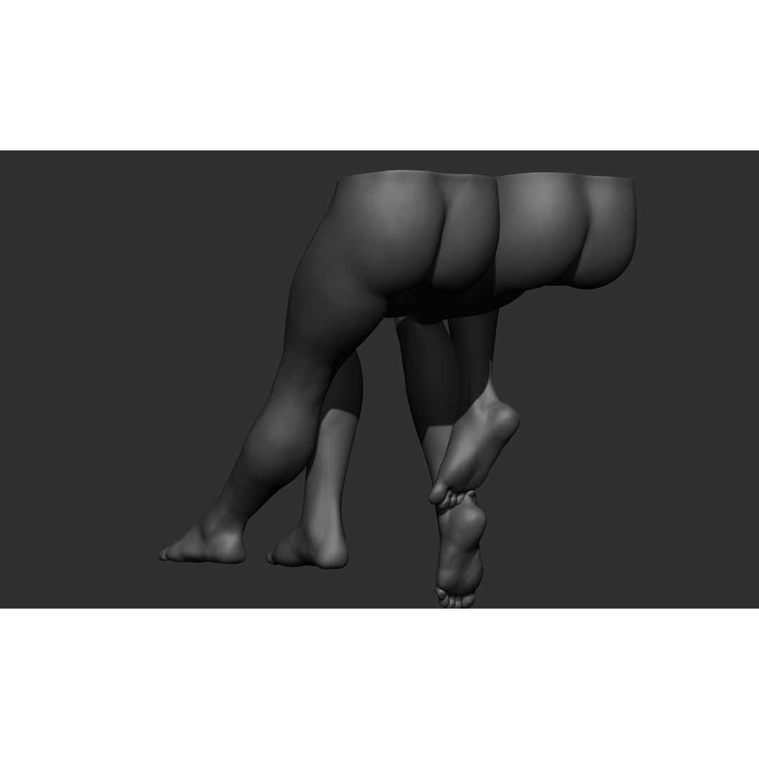 Female Leg Poses 3D Model – Realistic Anatomical Poses, FBX, OBJ - View 9