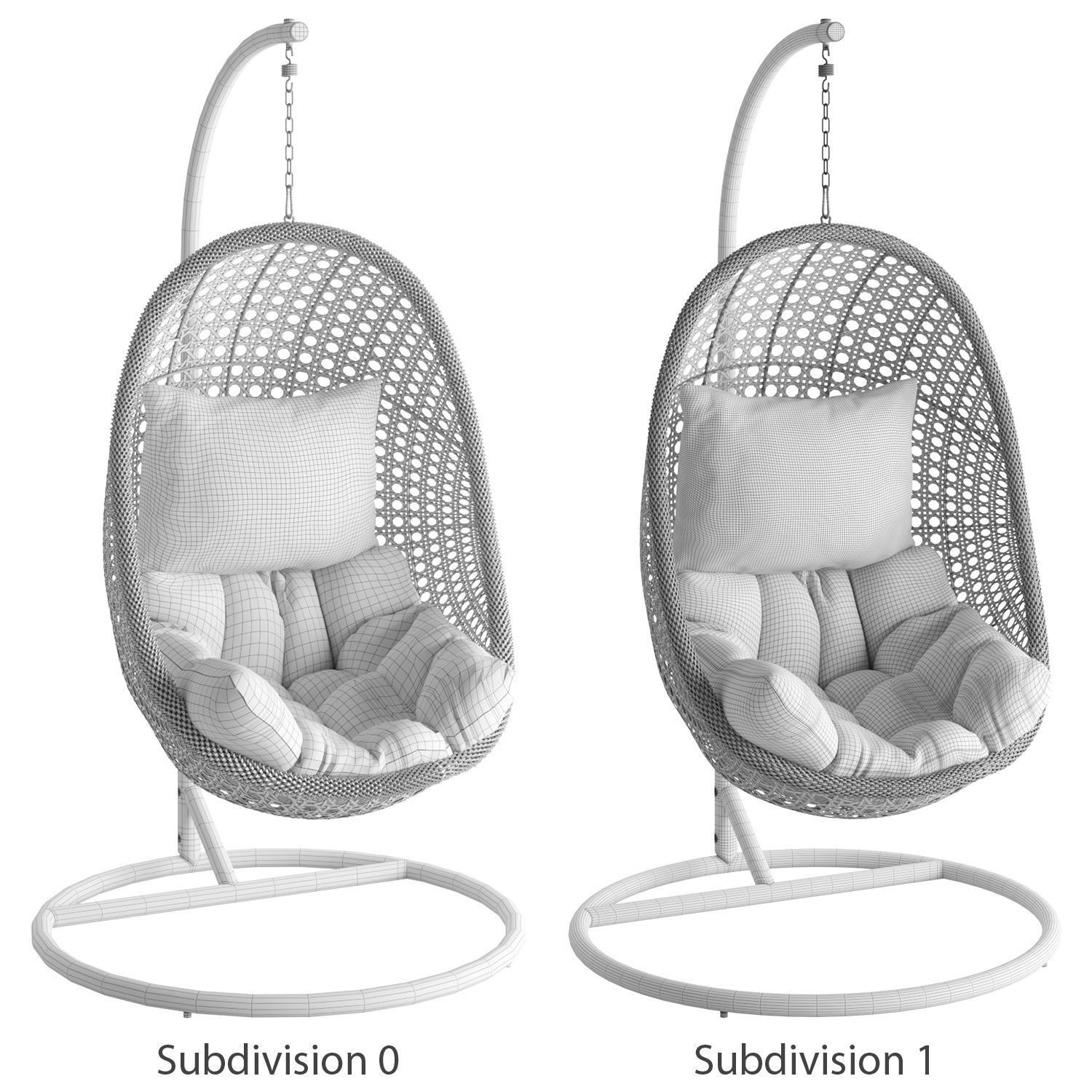Hanging Chair Cira - Game-Ready 3D Model - View 3