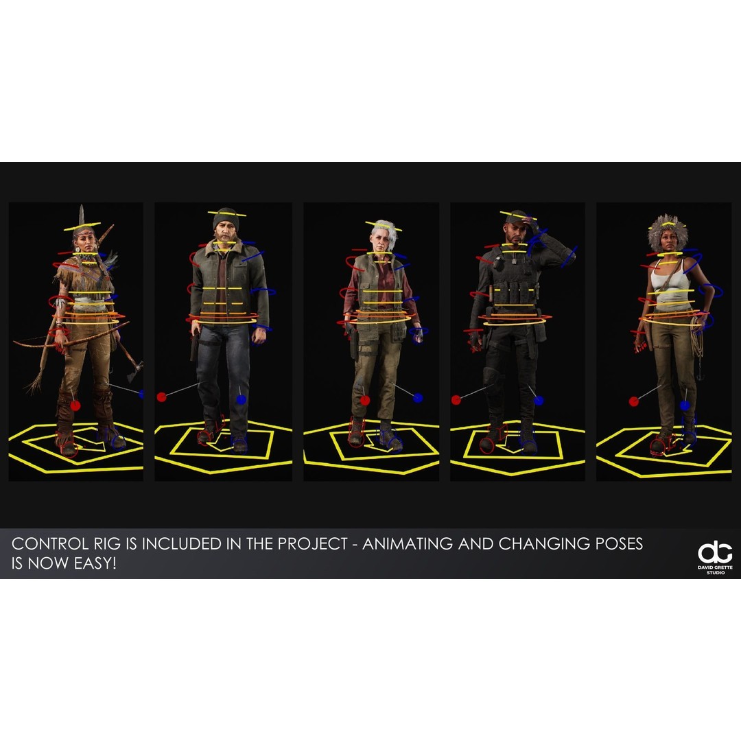 James Adventure Character 3D Model – Low Poly Rigged Game Asset, FBX - View 13