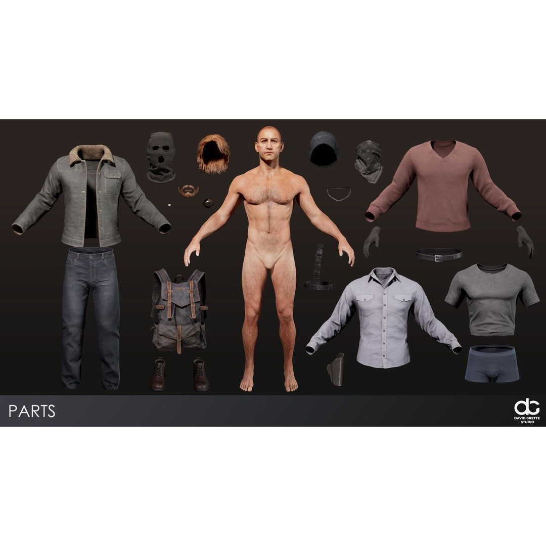 James Adventure Character 3D Model – Low Poly Rigged Game Asset, FBX - View 8