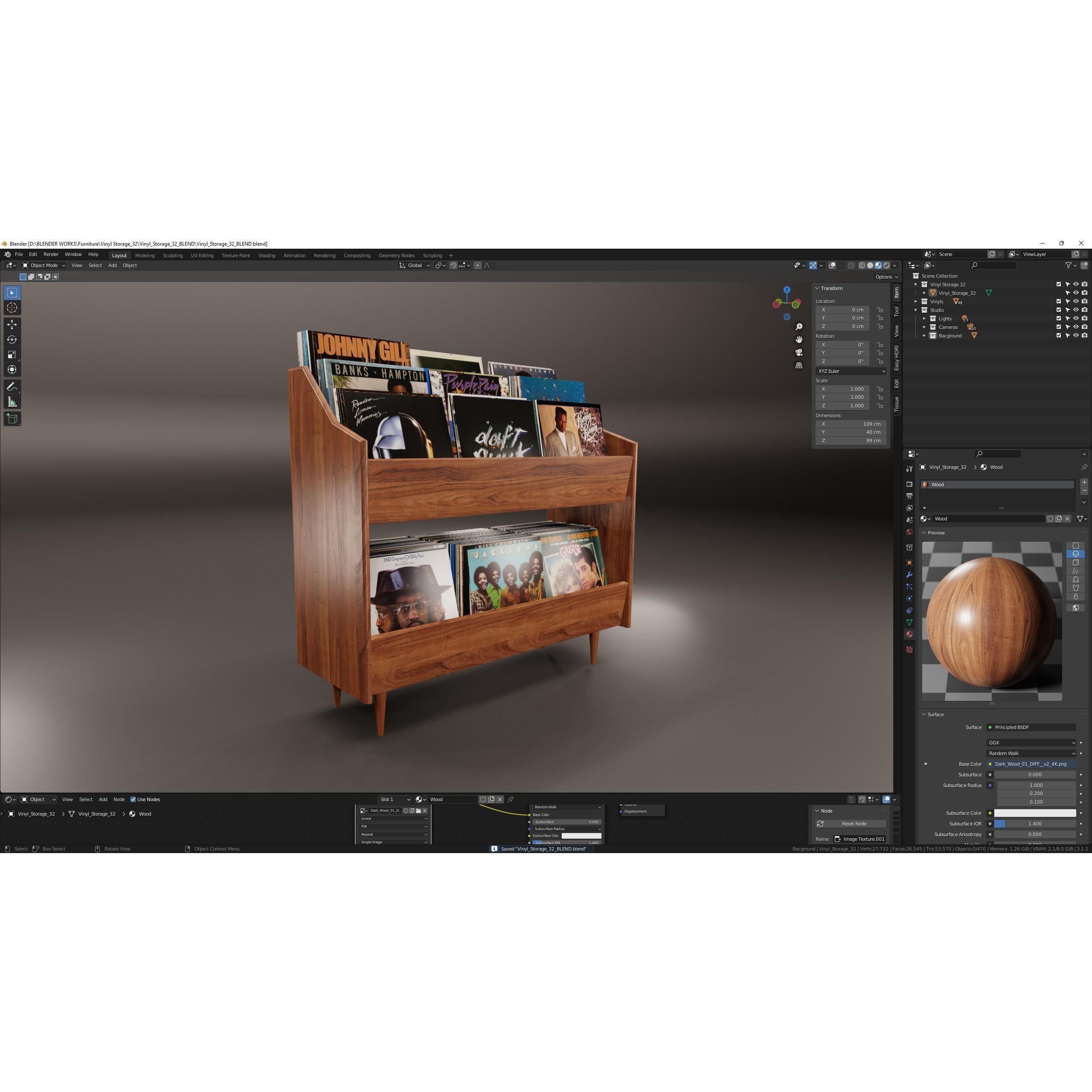 Vinyl Storage No32 - PBR Game-Ready 3D Model - View 12