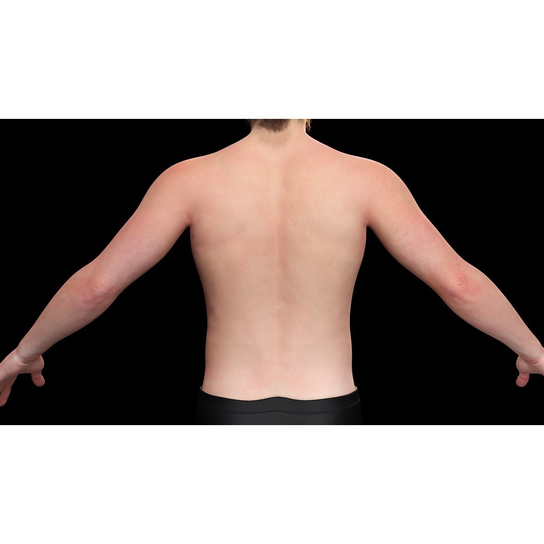 Realistic Body Man 3D Model – Low Poly Rigged Character, FBX, Blender - View 12