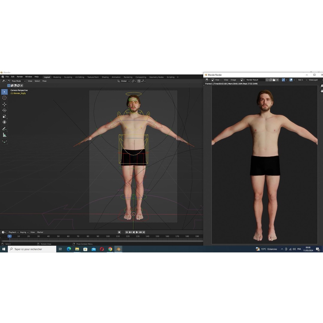 Realistic Body Man 3D Model – Low Poly Rigged Character, FBX, Blender - View 20