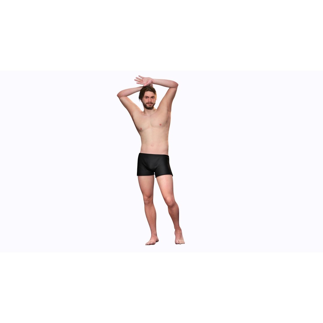 Realistic Body Man 3D Model – Low Poly Rigged Character, FBX, Blender - View 4