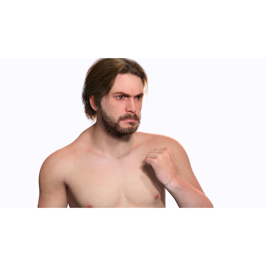 Realistic Body Man 3D Model – Low Poly Rigged Character, FBX, Blender - View 6