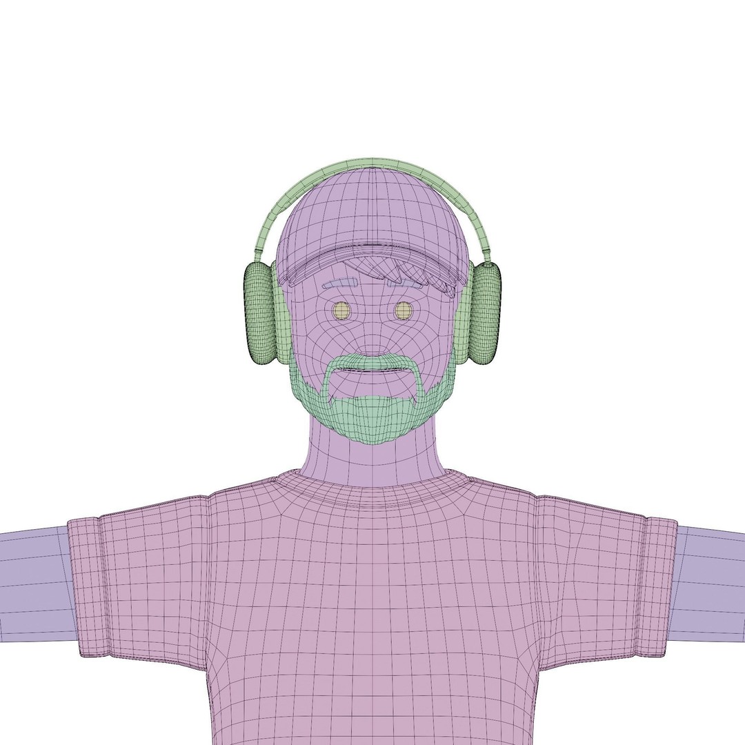 Cartoon Software Developer 3D Model – Low Poly Rigged Character, FBX, Blender - View 23