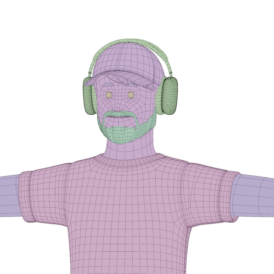 Cartoon Software Developer 3D Model – Low Poly Rigged Character, FBX, Blender - View 24