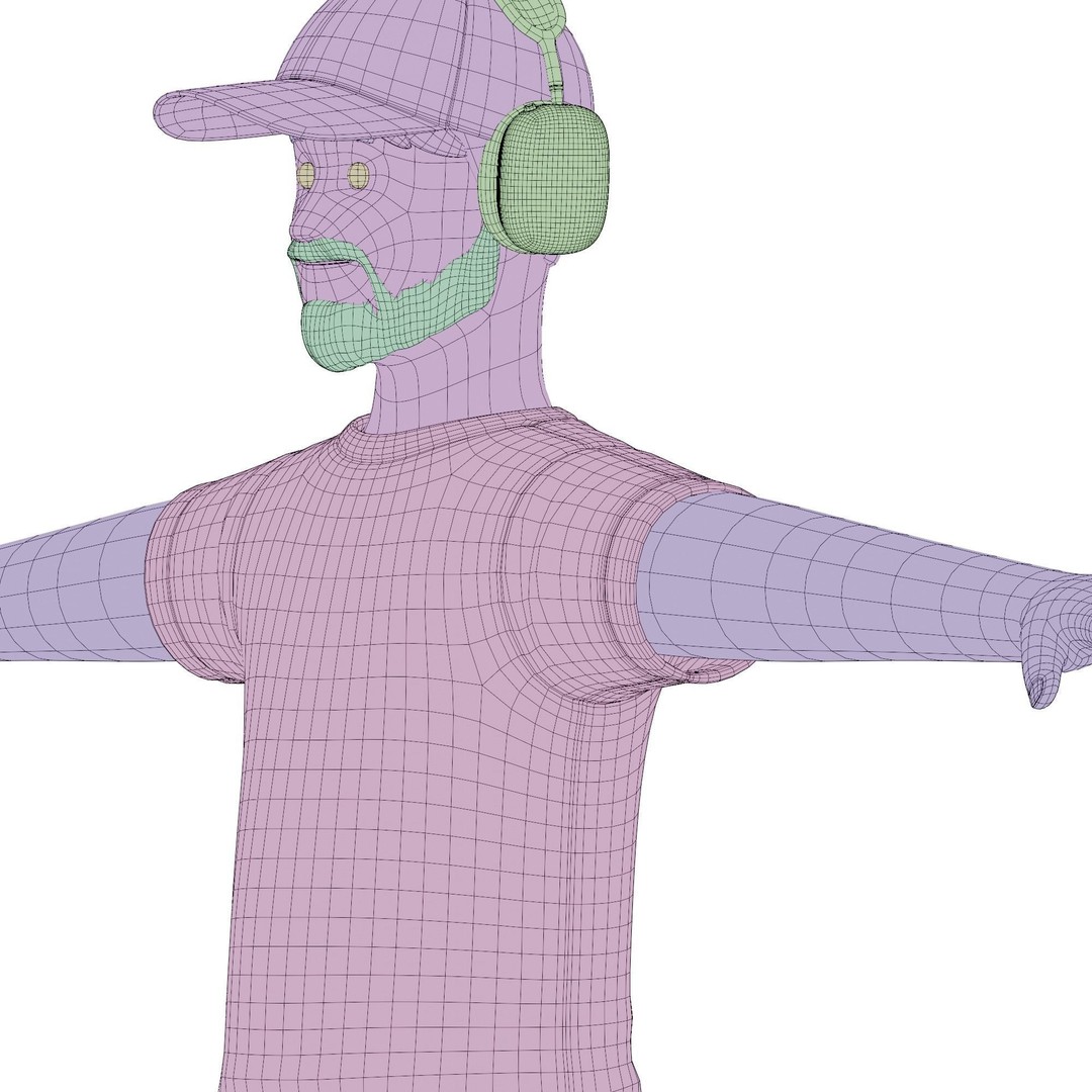 Cartoon Software Developer 3D Model – Low Poly Rigged Character, FBX, Blender - View 25