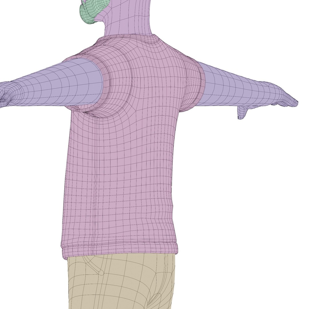 Cartoon Software Developer 3D Model – Low Poly Rigged Character, FBX, Blender - View 26