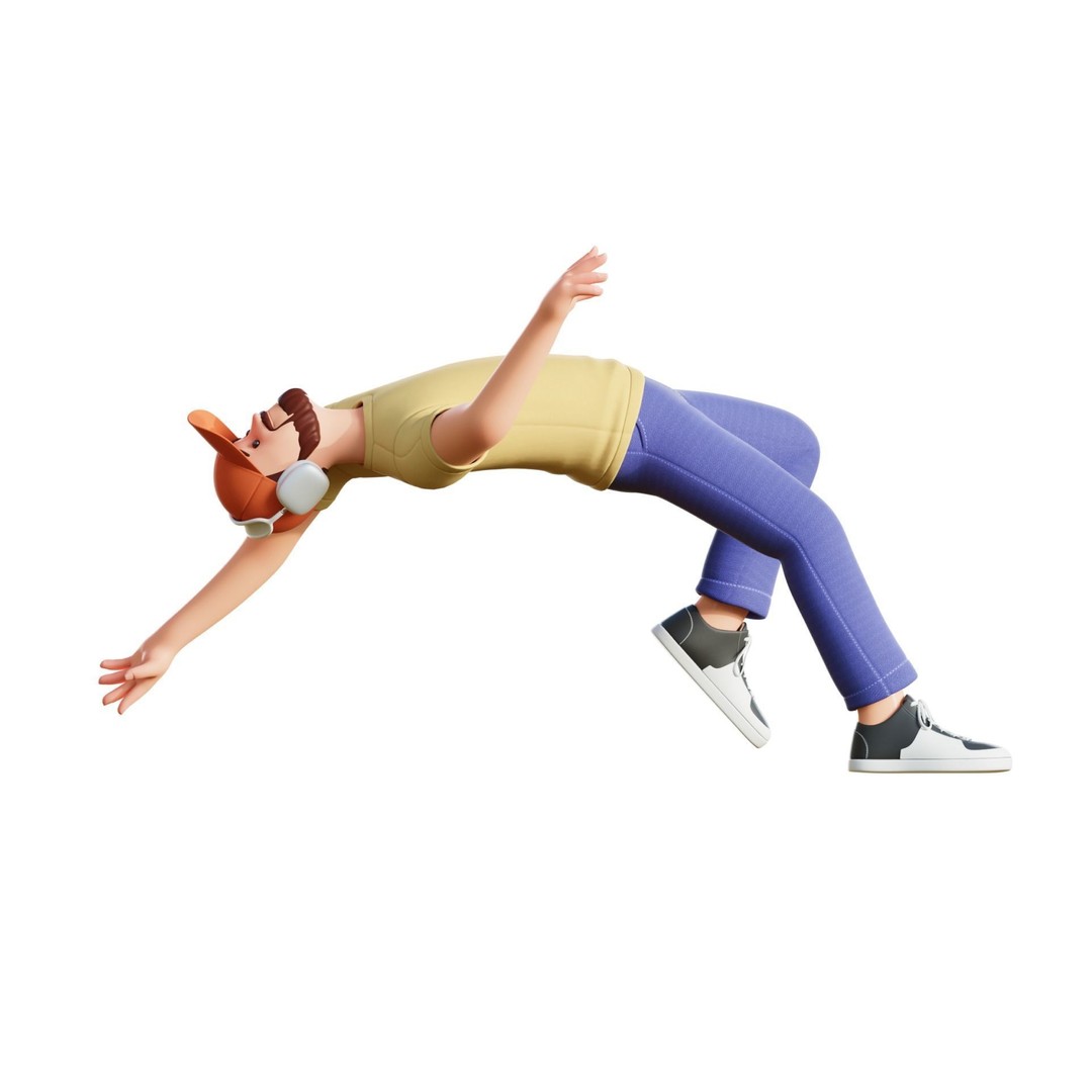 Cartoon Software Developer 3D Model – Low Poly Rigged Character, FBX, Blender - View 5