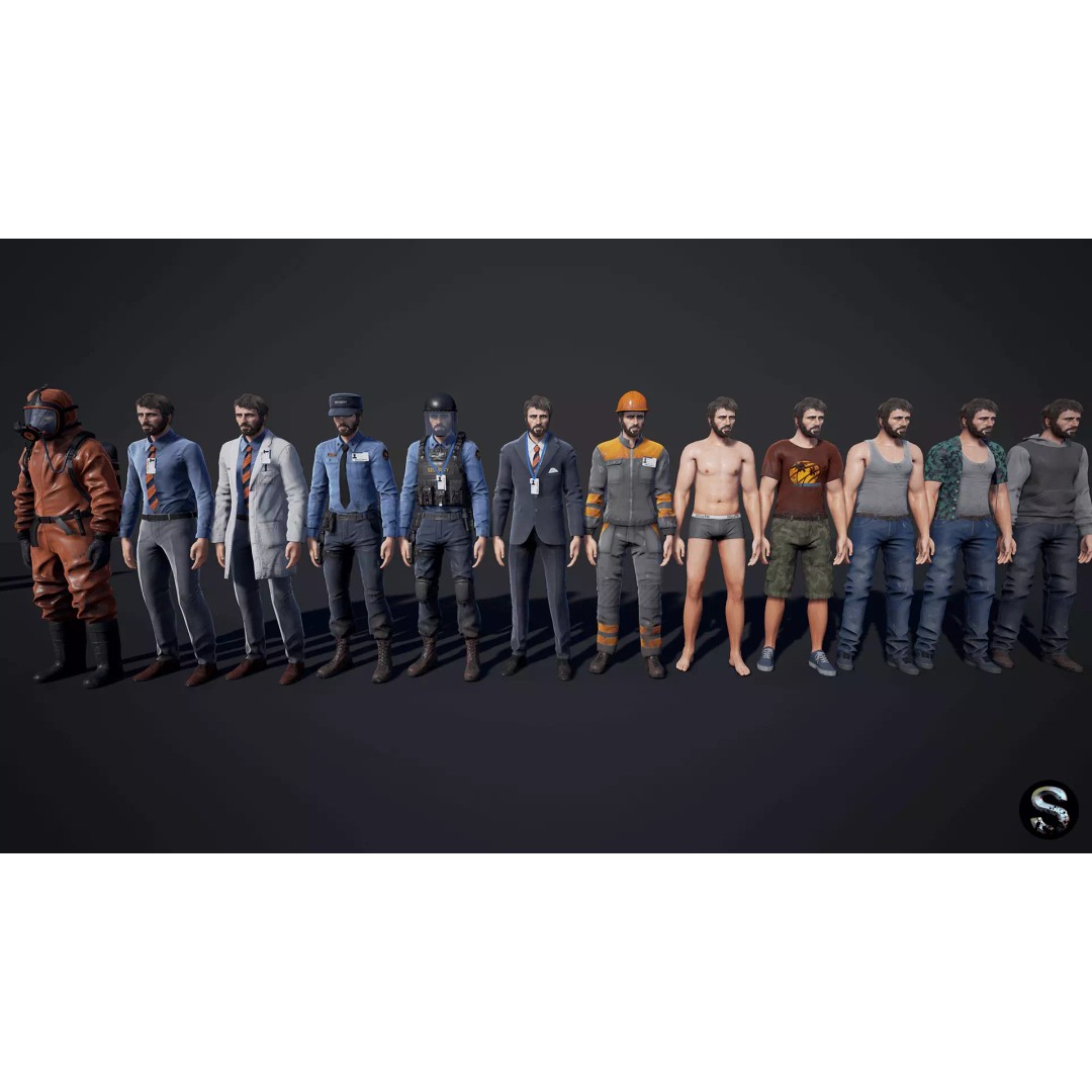 Personnel 3D Model – Low Poly Game Asset, Rigged for Unreal Engine - View 2