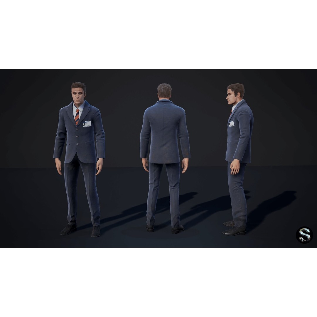 Personnel 3D Model – Low Poly Game Asset, Rigged for Unreal Engine - View 3