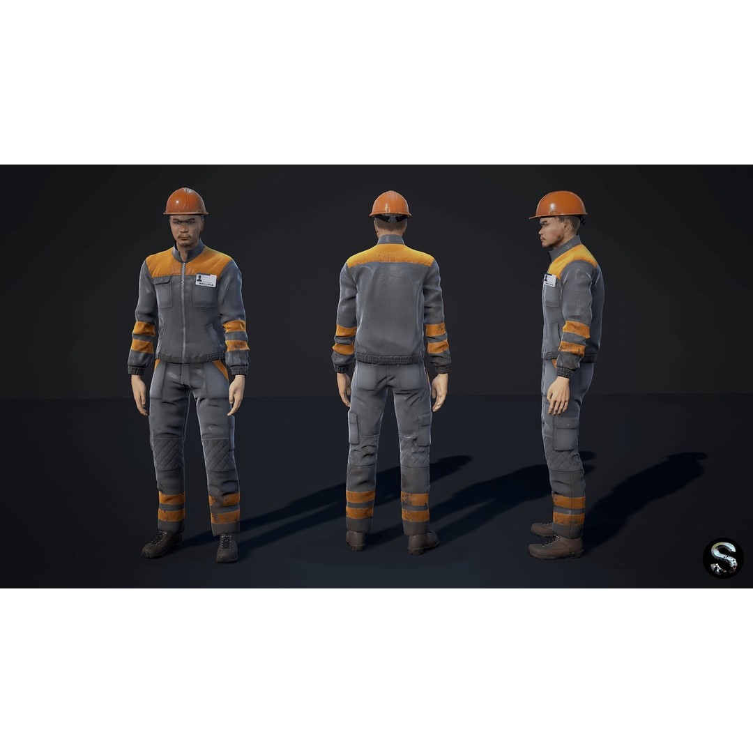 Personnel 3D Model – Low Poly Game Asset, Rigged for Unreal Engine - View 4