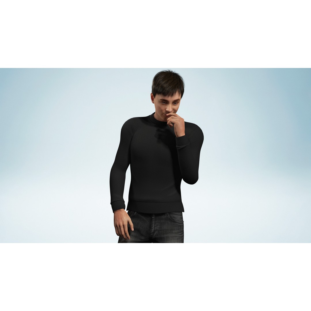 Realistic Young Man 3D Model – Low Poly Rigged Character, FBX - View 10