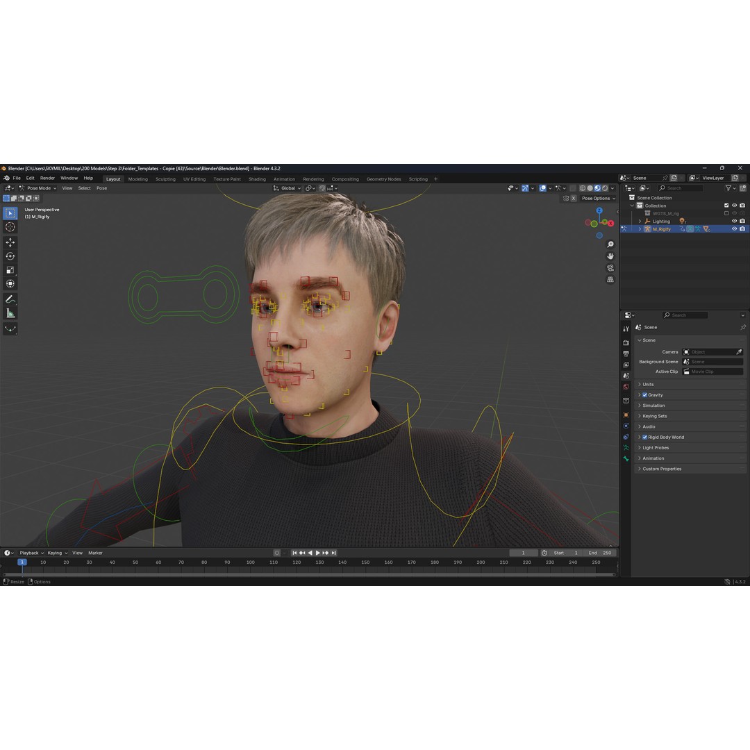 Realistic Young Man 3D Model – Low Poly Rigged Character, FBX - View 14