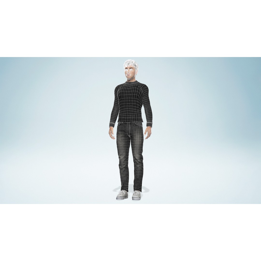 Realistic Young Man 3D Model – Low Poly Rigged Character, FBX - View 26