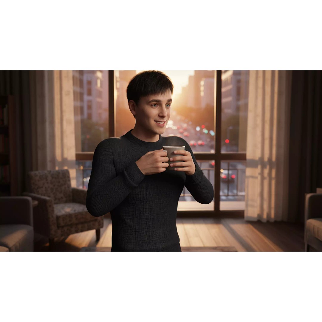 Realistic Young Man 3D Model – Low Poly Rigged Character, FBX - View 5