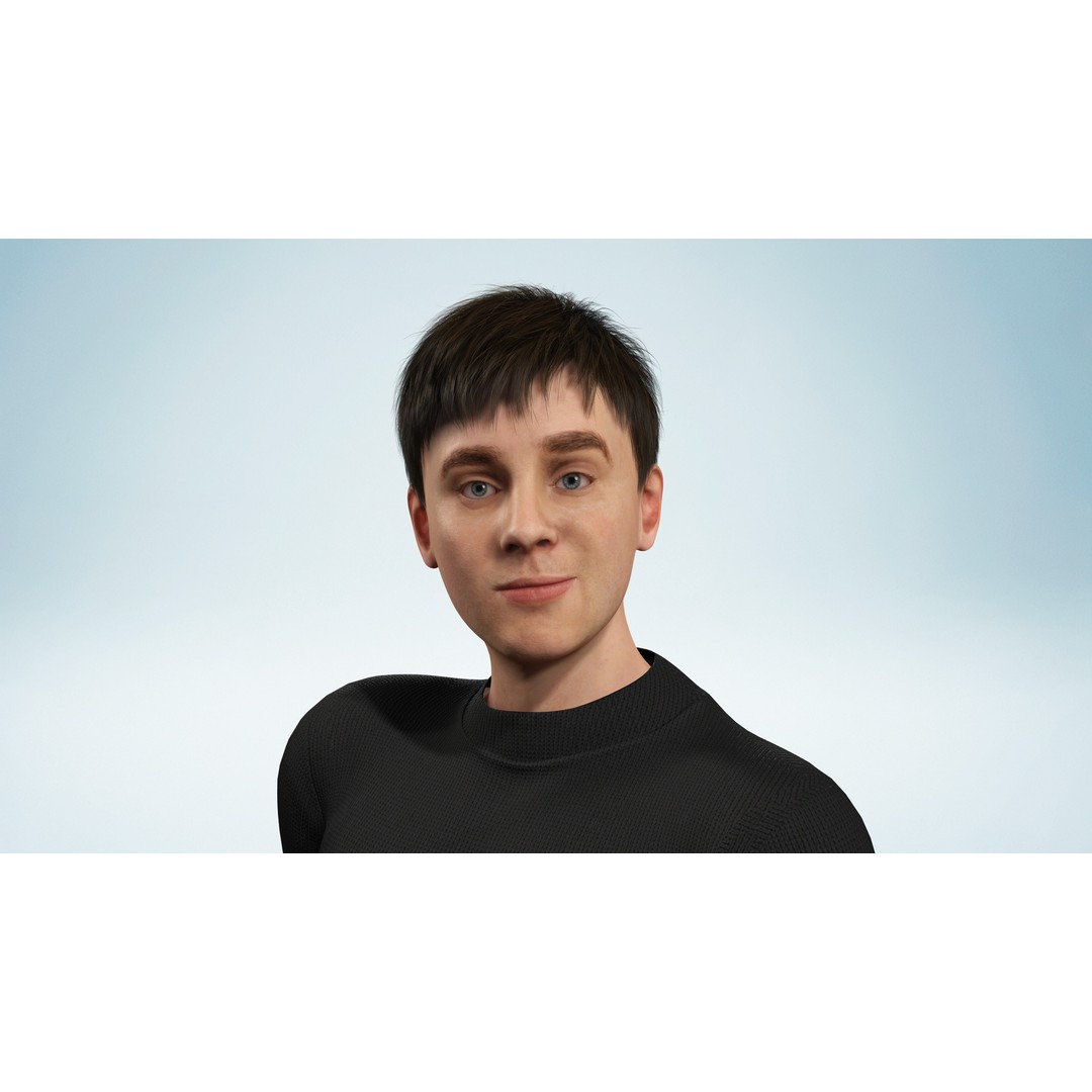 Realistic Young Man 3D Model – Low Poly Rigged Character, FBX - View 9