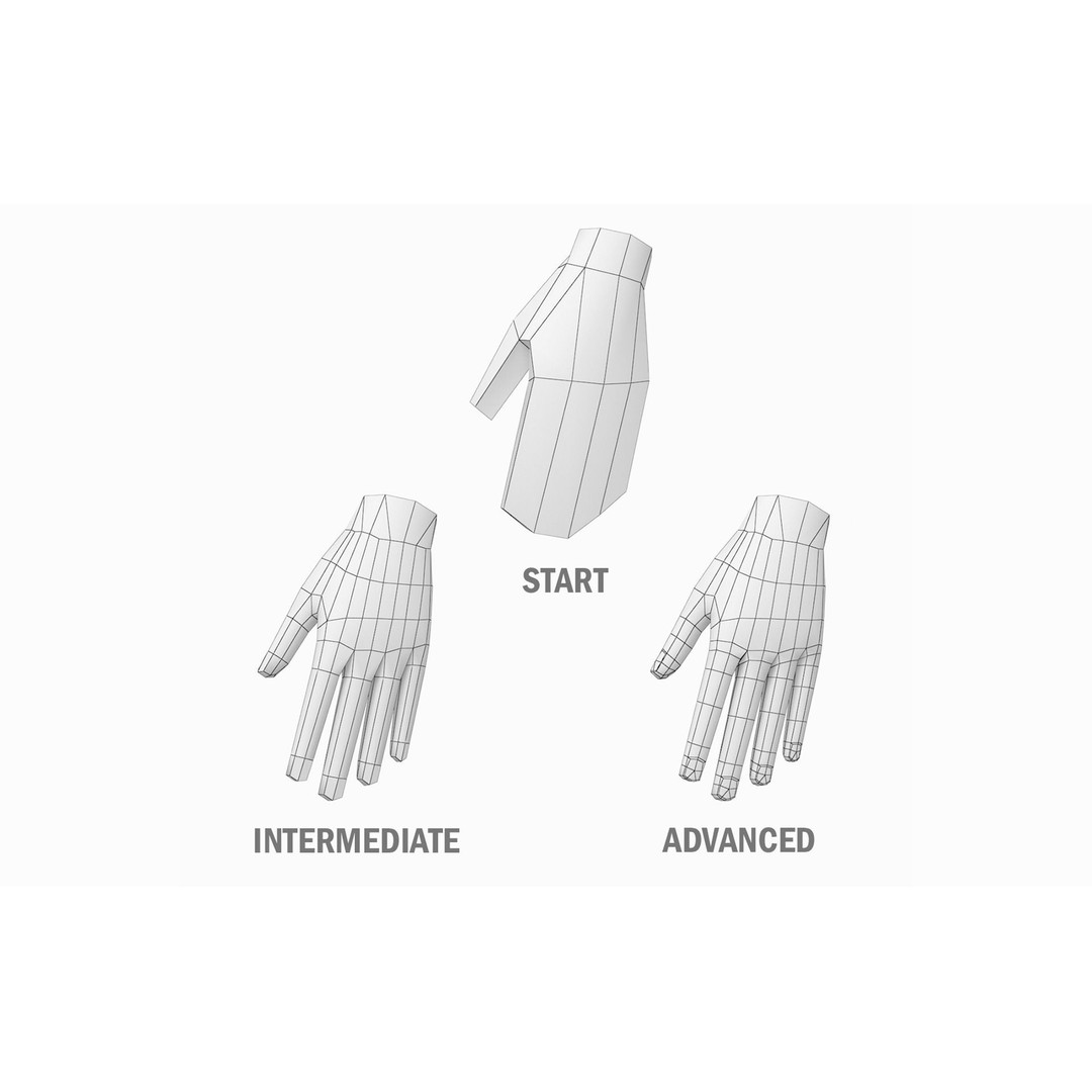 Natural Human Base Mesh 3D Model – Low Poly Bundle for Animation, FBX - View 19