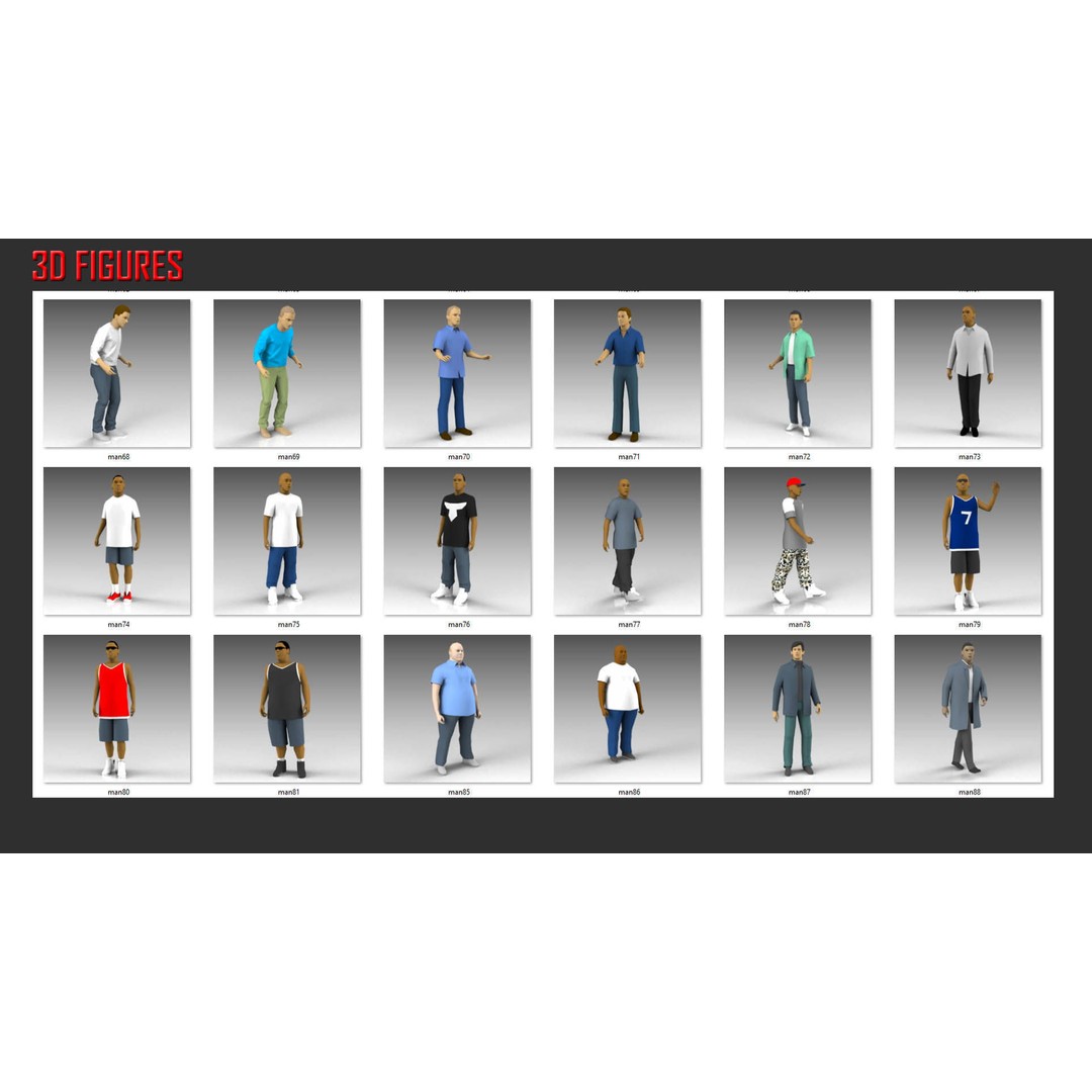 Low Poly People 3D Model – Character Collection for Archviz, FBX - View 17