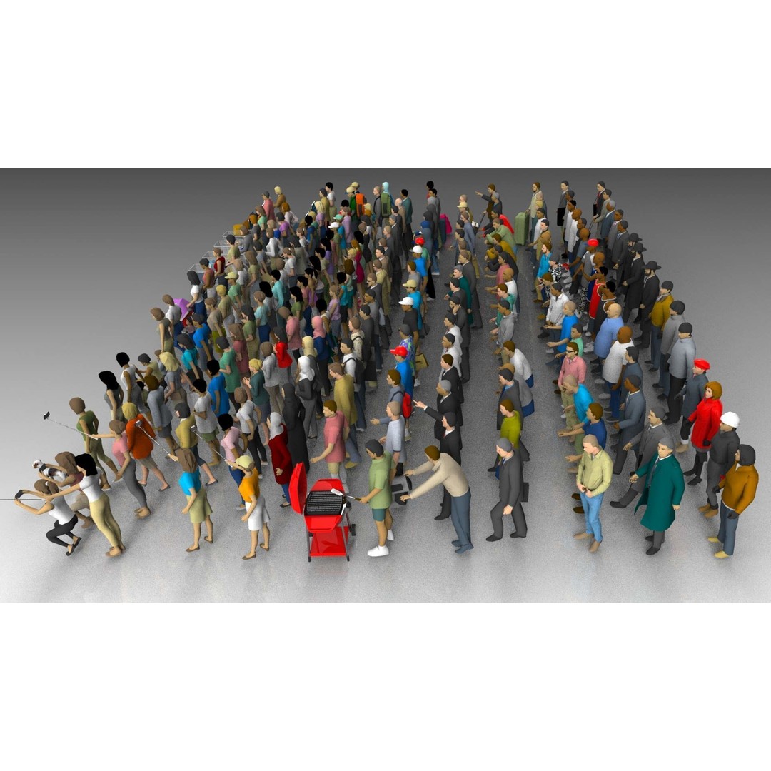 Low Poly People 3D Model – Character Collection for Archviz, FBX - View 4