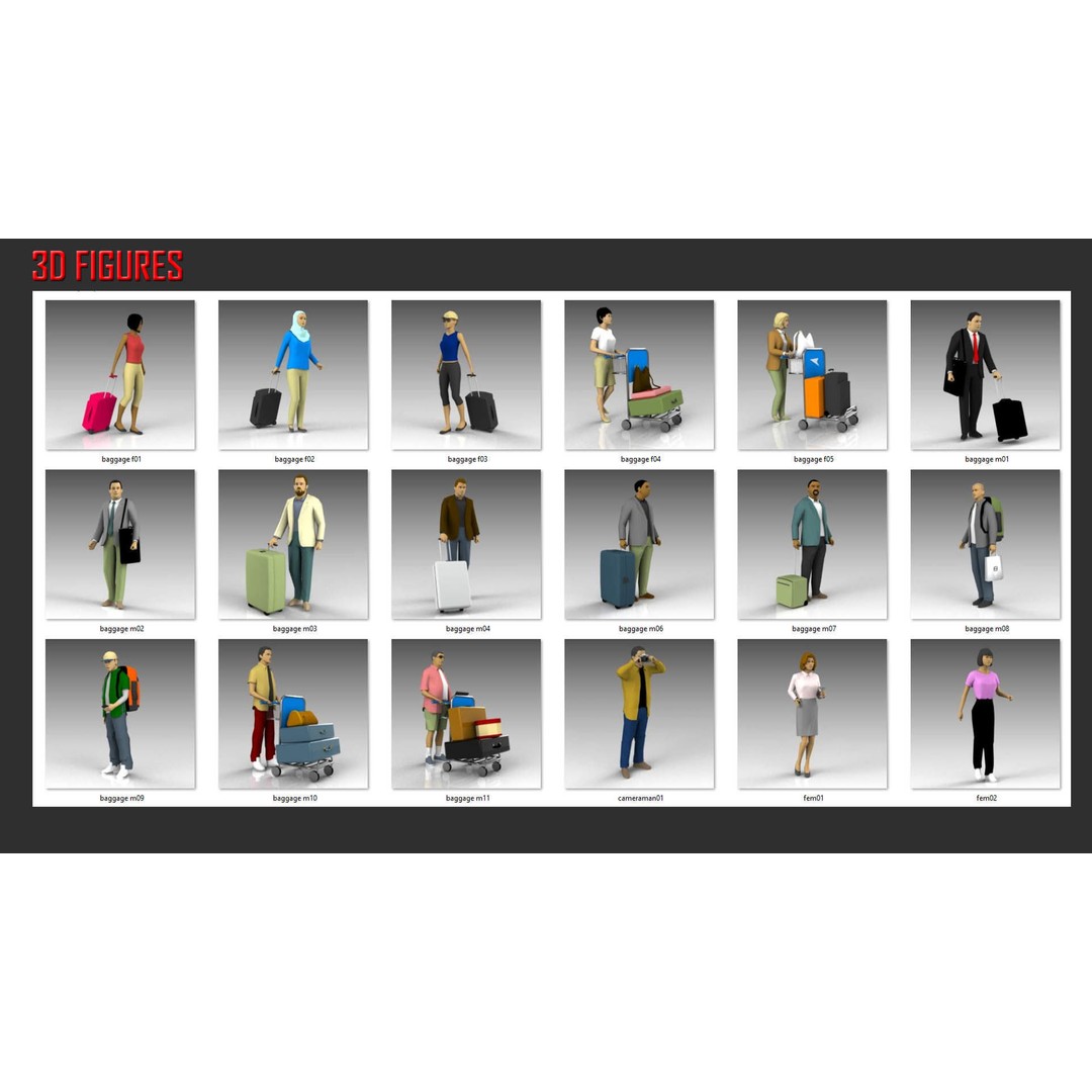 Low Poly People 3D Model – Character Collection for Archviz, FBX - View 8