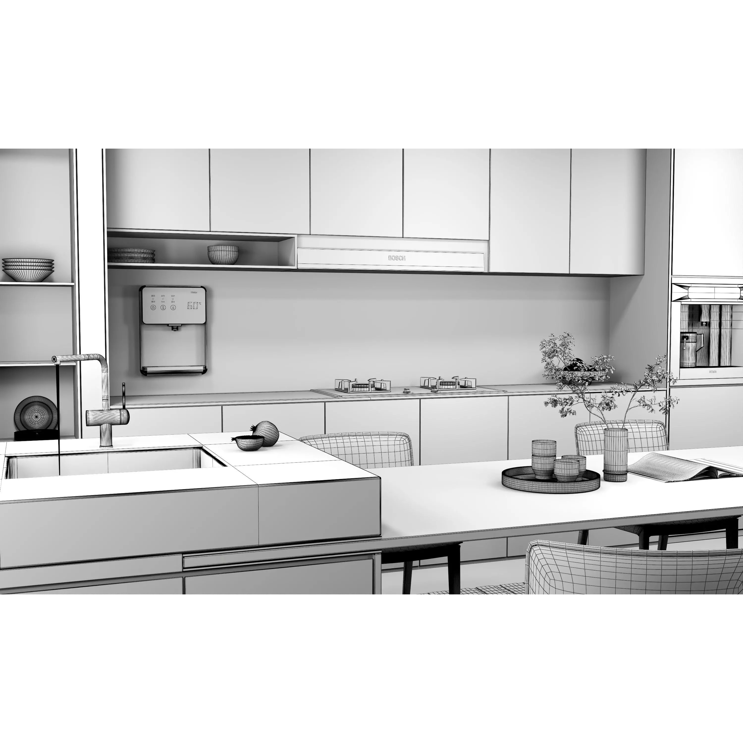 Kitchen Interior 01 - Game-Ready 3D Model - View 14