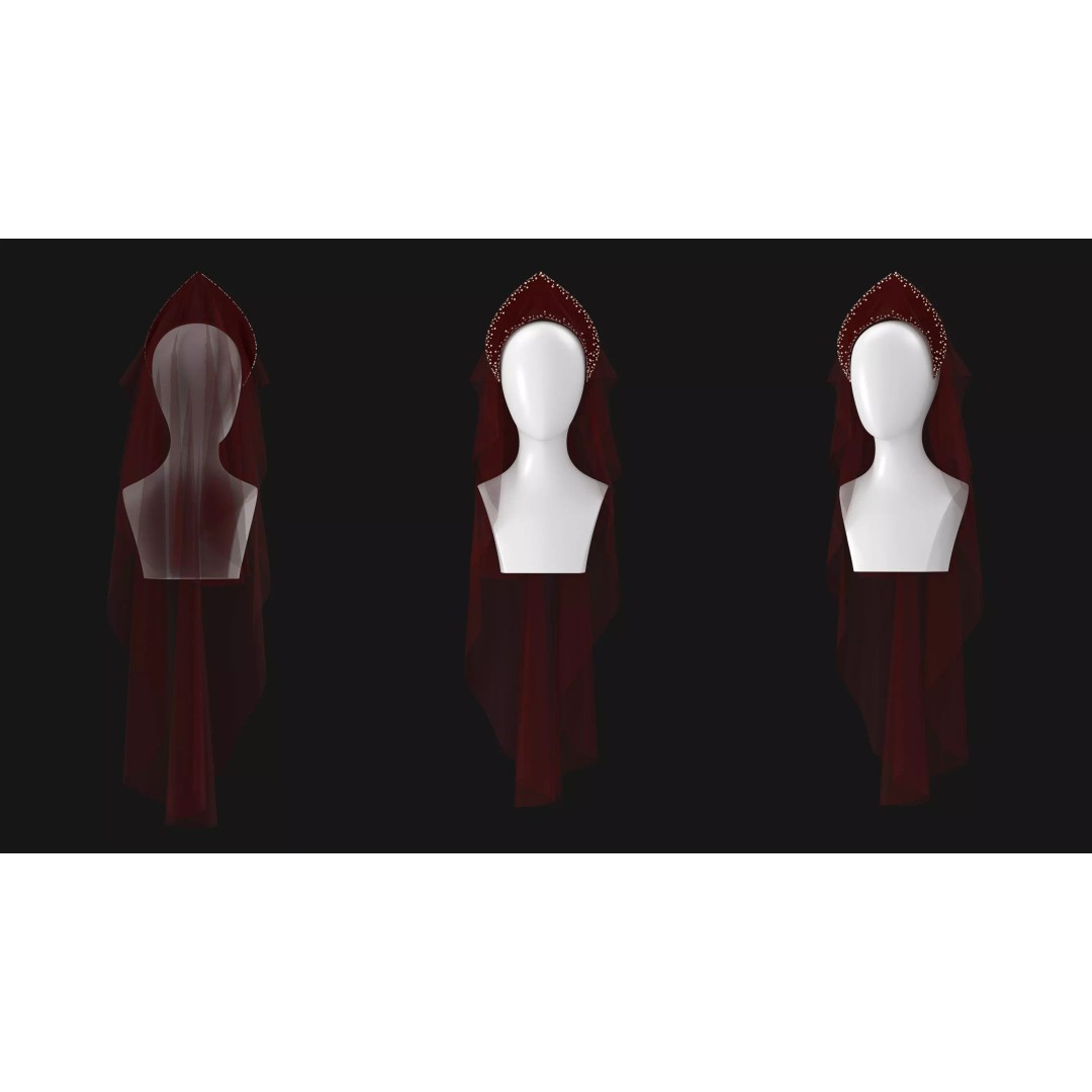 Female Medieval Dress 3D Model – High Poly Game Asset, FBX, OBJ - View 14