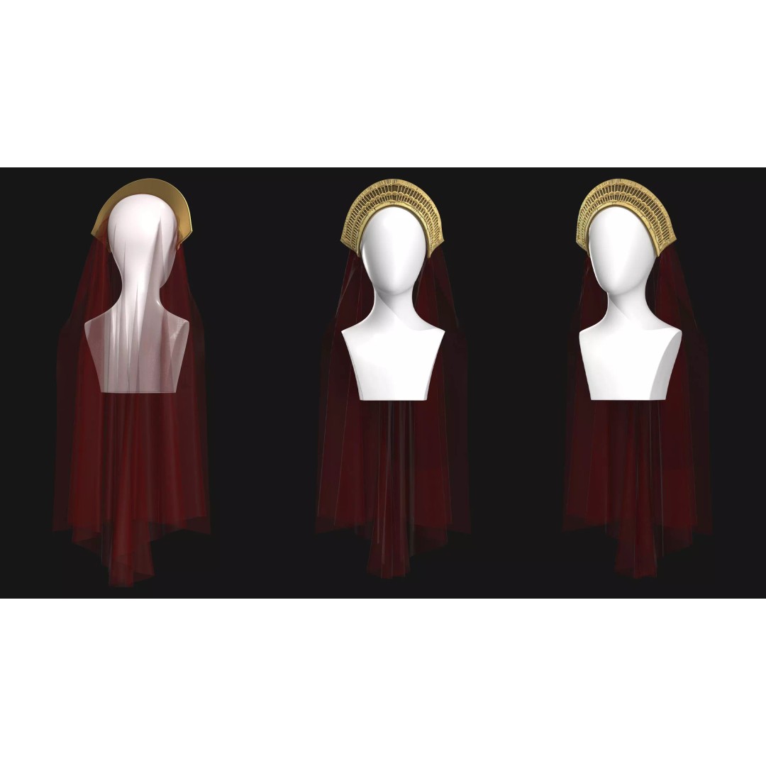 Female Medieval Dress 3D Model – High Poly Game Asset, FBX, OBJ - View 4