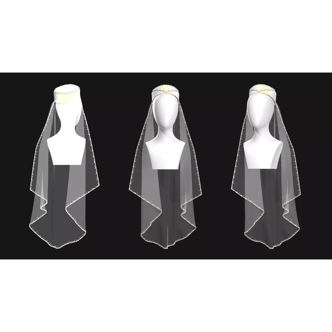 Female Medieval Dress 3D Model – High Poly Game Asset, FBX, OBJ - View 9