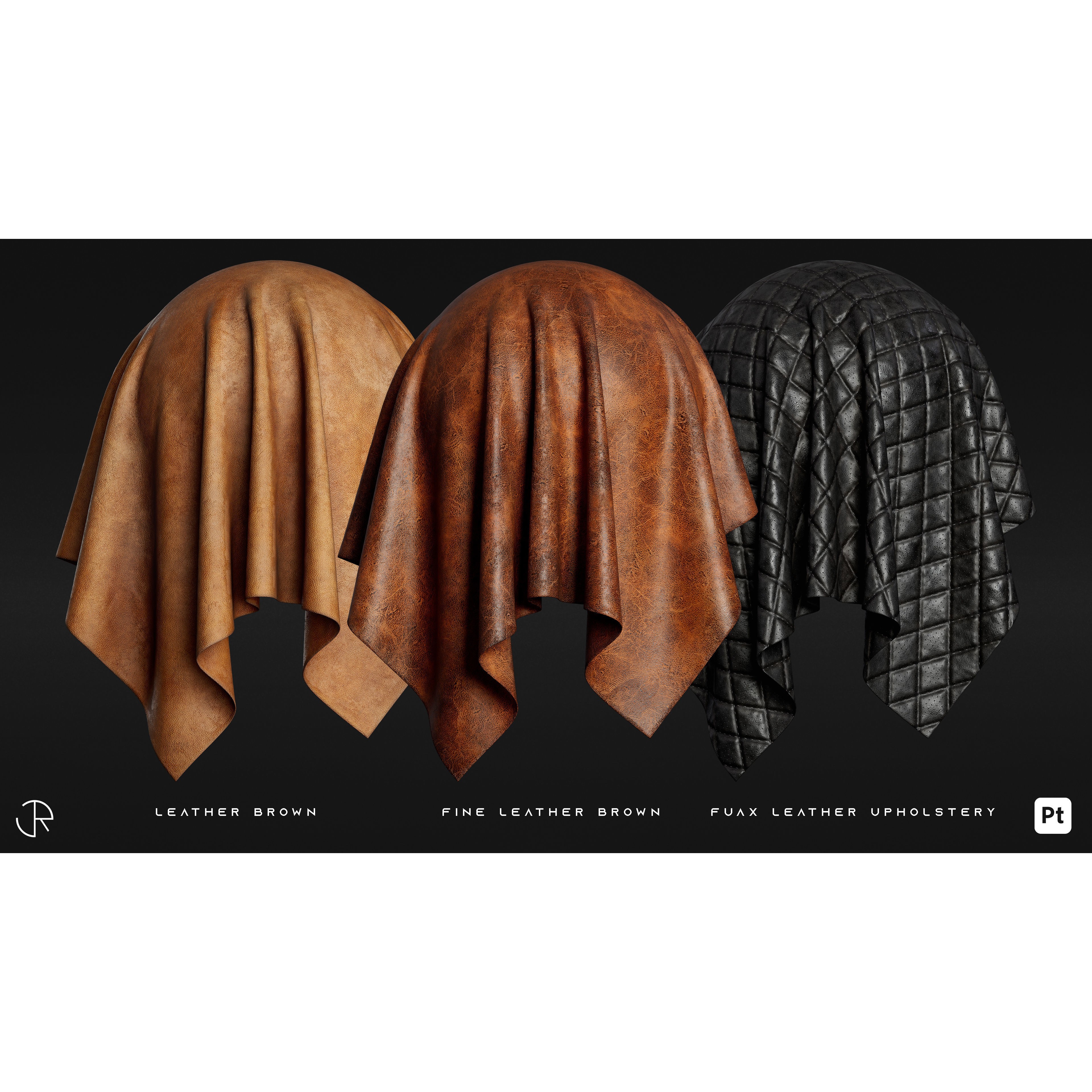 Realistic Leather Smart Materials for Substance Painter - 3D Model - View 7