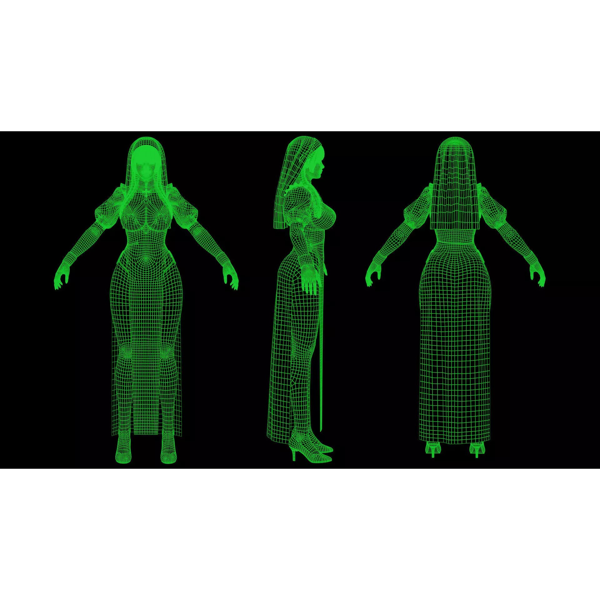 Nun Celestia - Low-Poly Game-Ready 3D Model