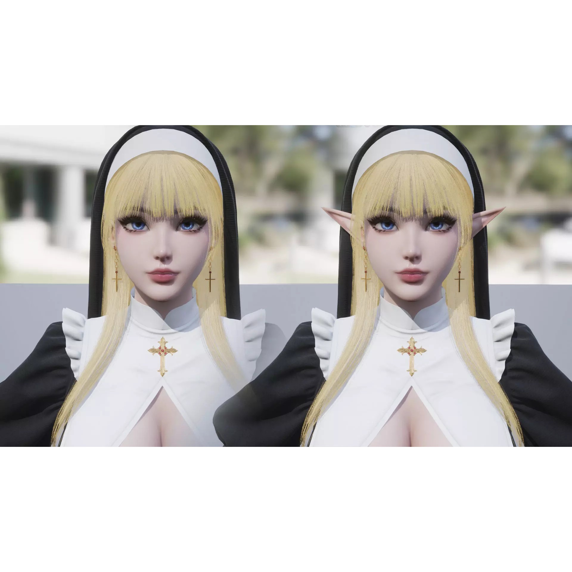 Nun Celestia - Low-Poly Game-Ready 3D Model - View 19