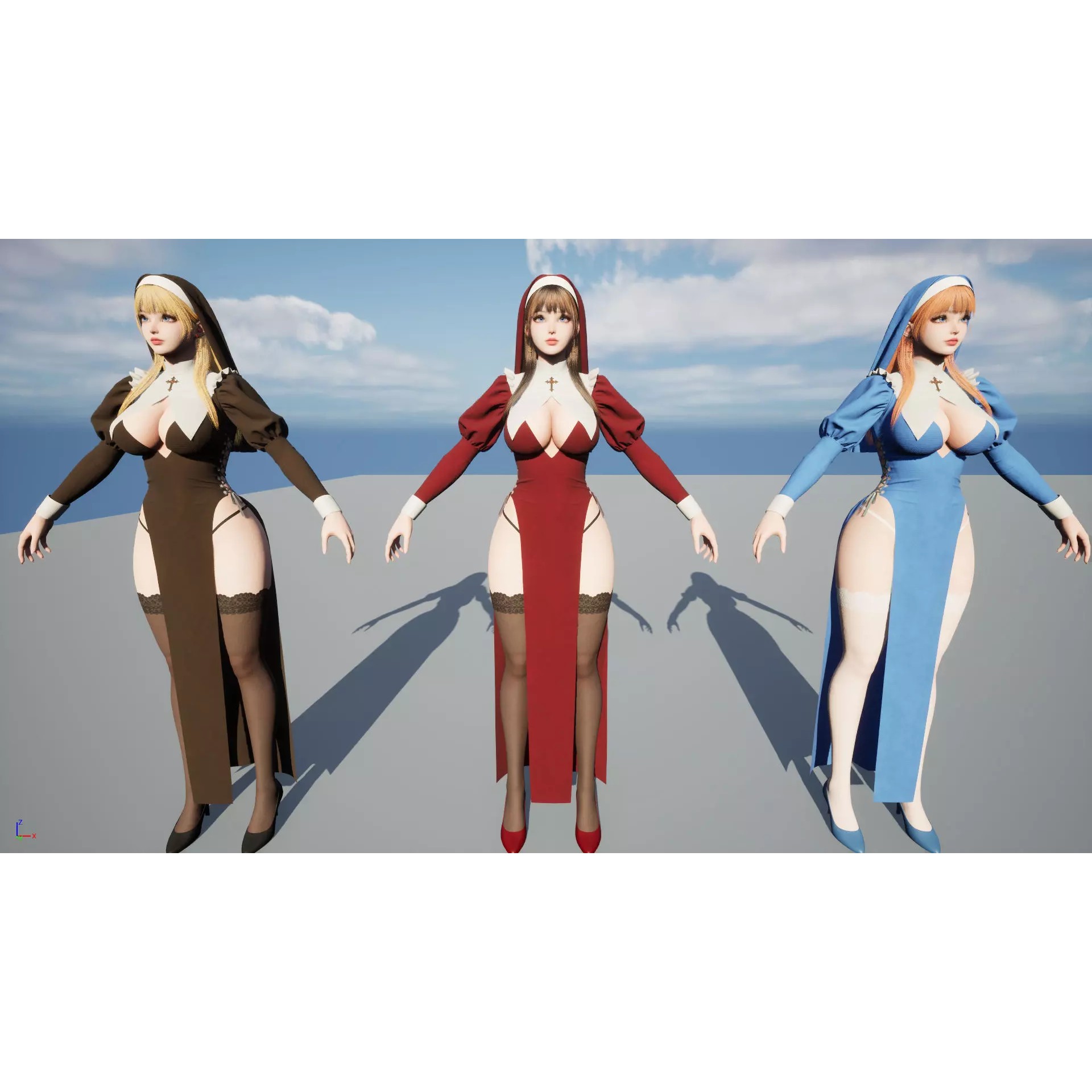 Nun Celestia - Low-Poly Game-Ready 3D Model - View 21