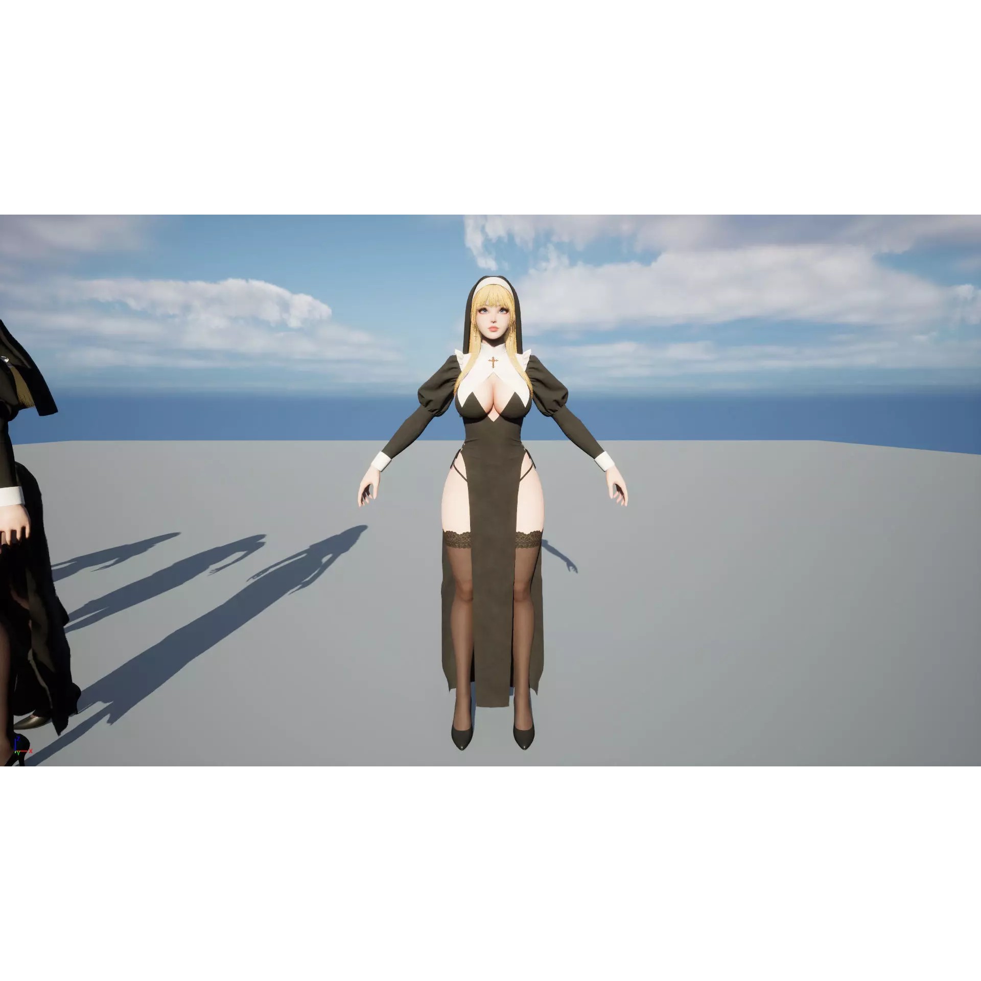 Nun Celestia - Low-Poly Game-Ready 3D Model - View 25