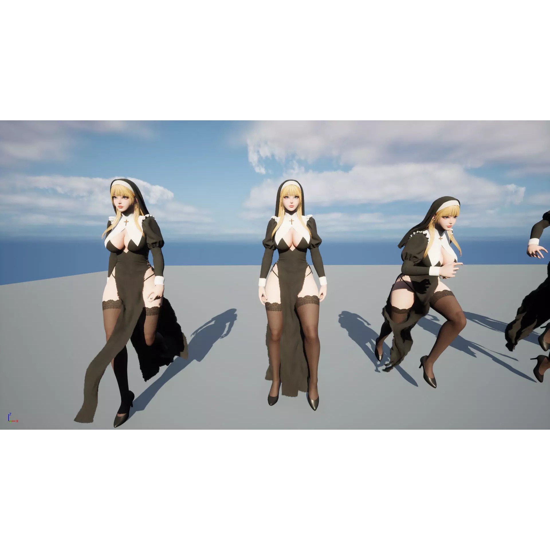 Nun Celestia - Low-Poly Game-Ready 3D Model - View 26