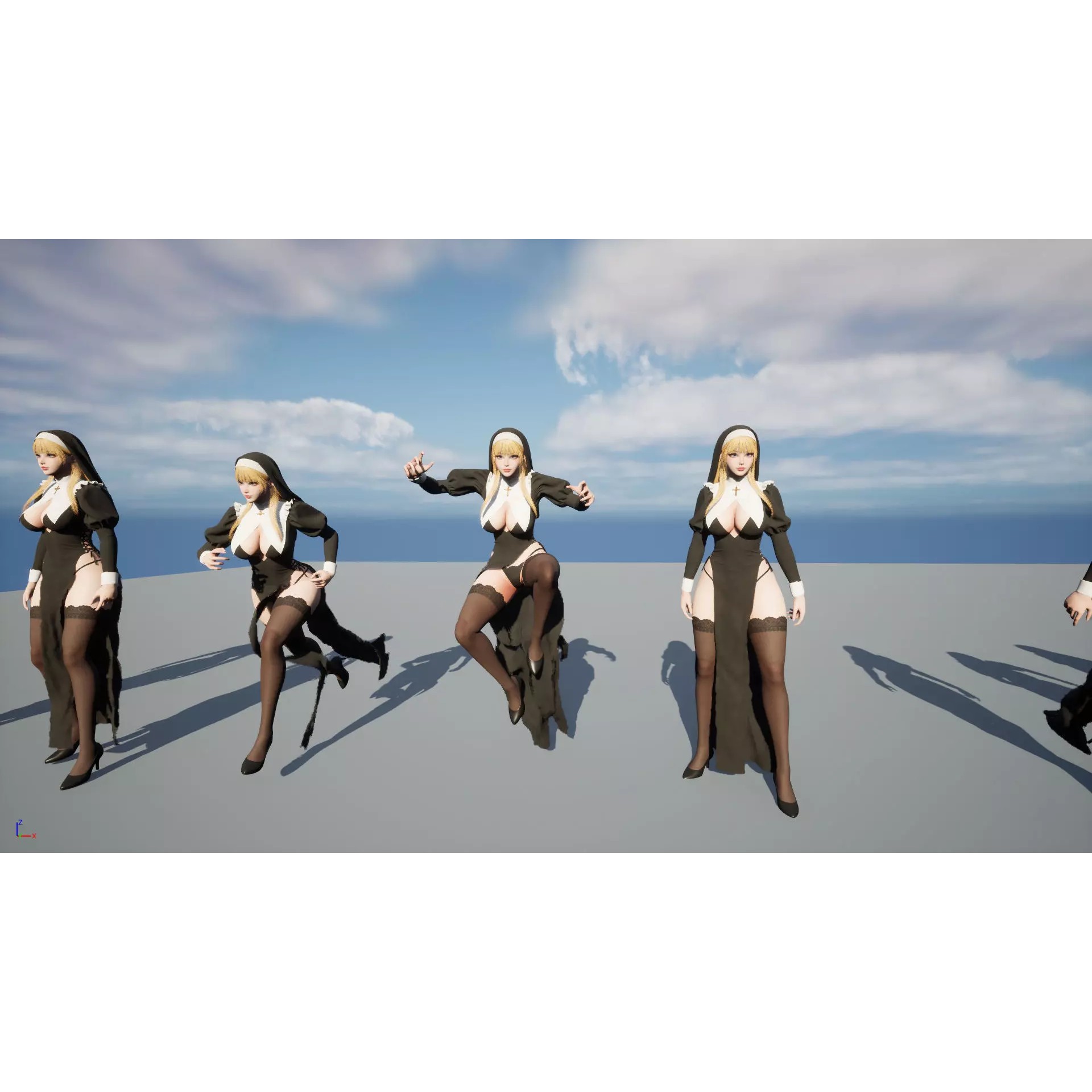 Nun Celestia - Low-Poly Game-Ready 3D Model - View 27