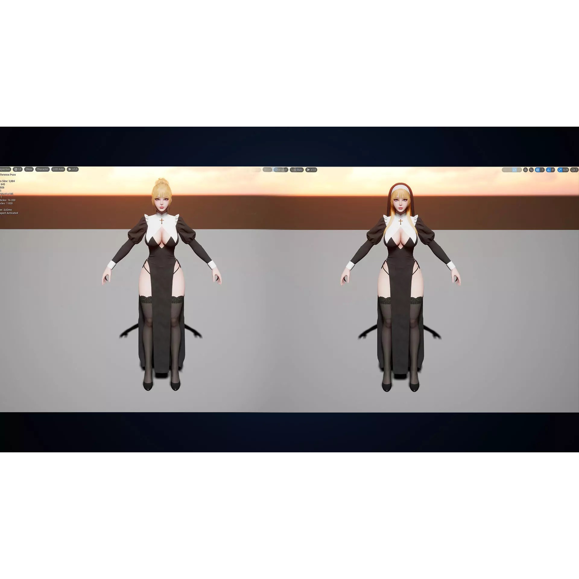 Nun Celestia - Low-Poly Game-Ready 3D Model - View 29