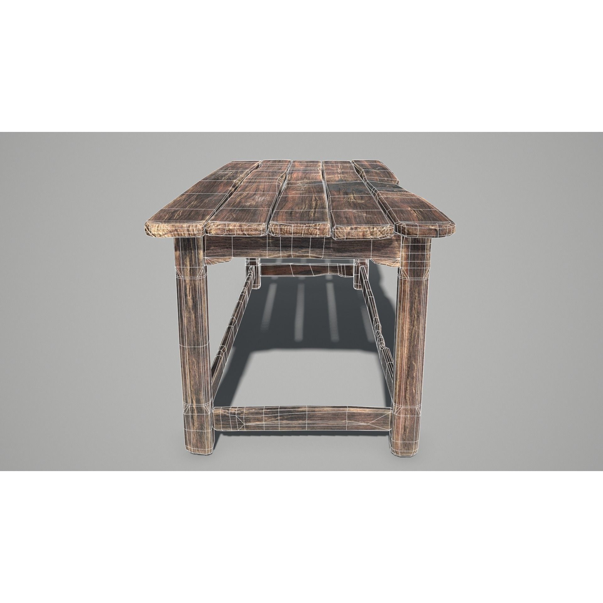Alchemy Wood Table - Low-Poly Game-Ready 3D Model - View 10