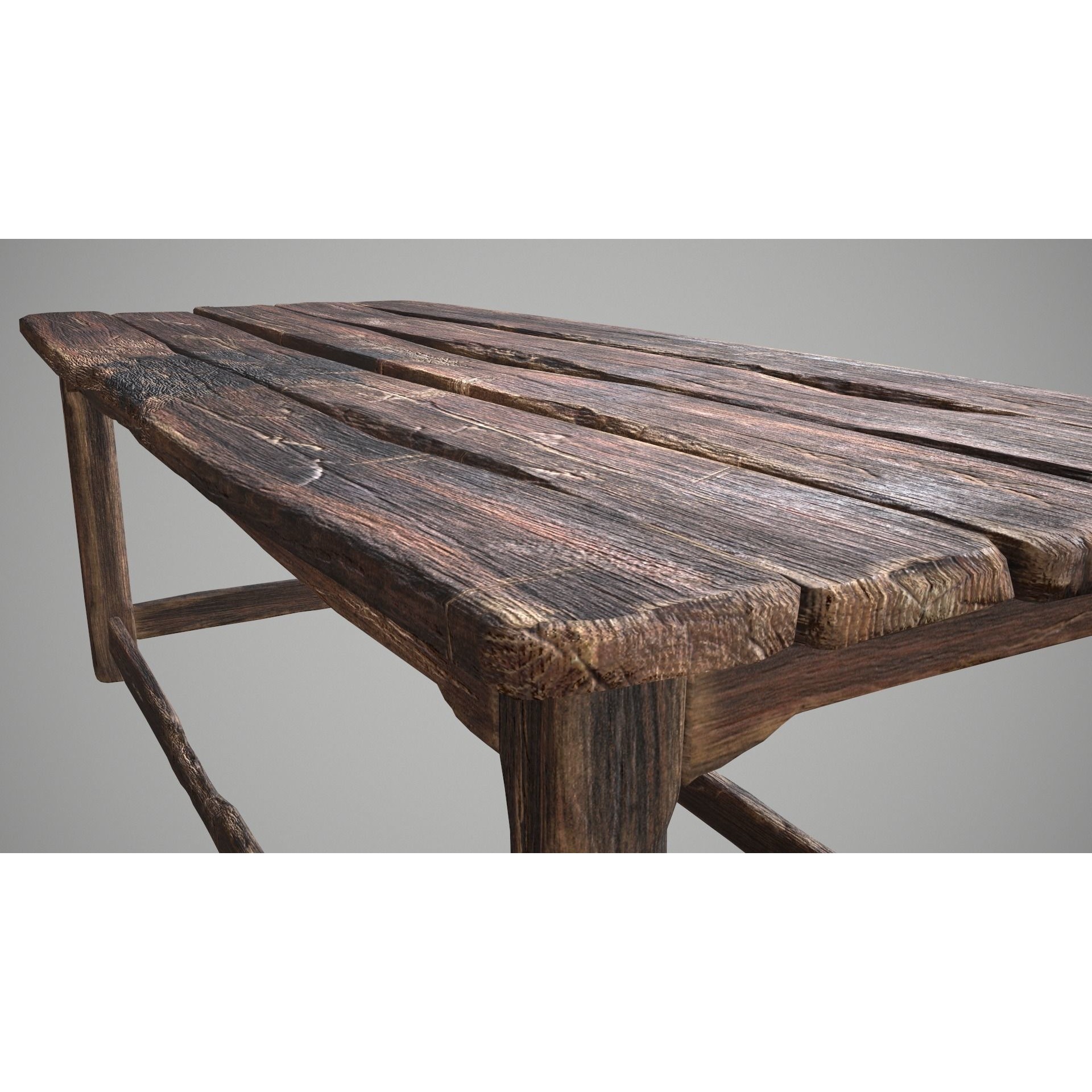 Alchemy Wood Table - Low-Poly Game-Ready 3D Model - View 15