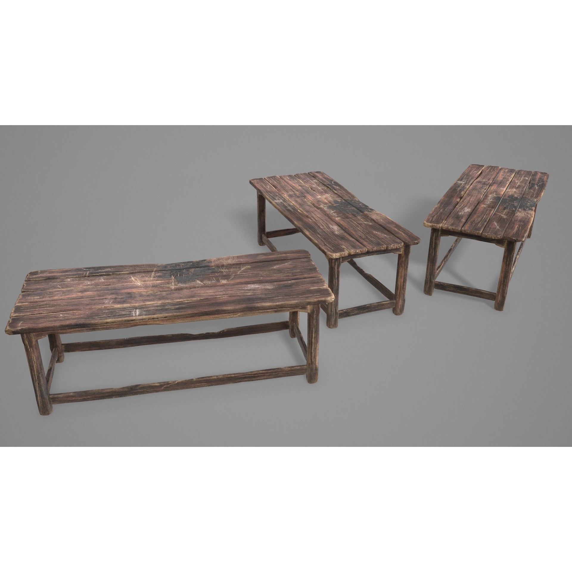 Alchemy Wood Table - Low-Poly Game-Ready 3D Model - View 21