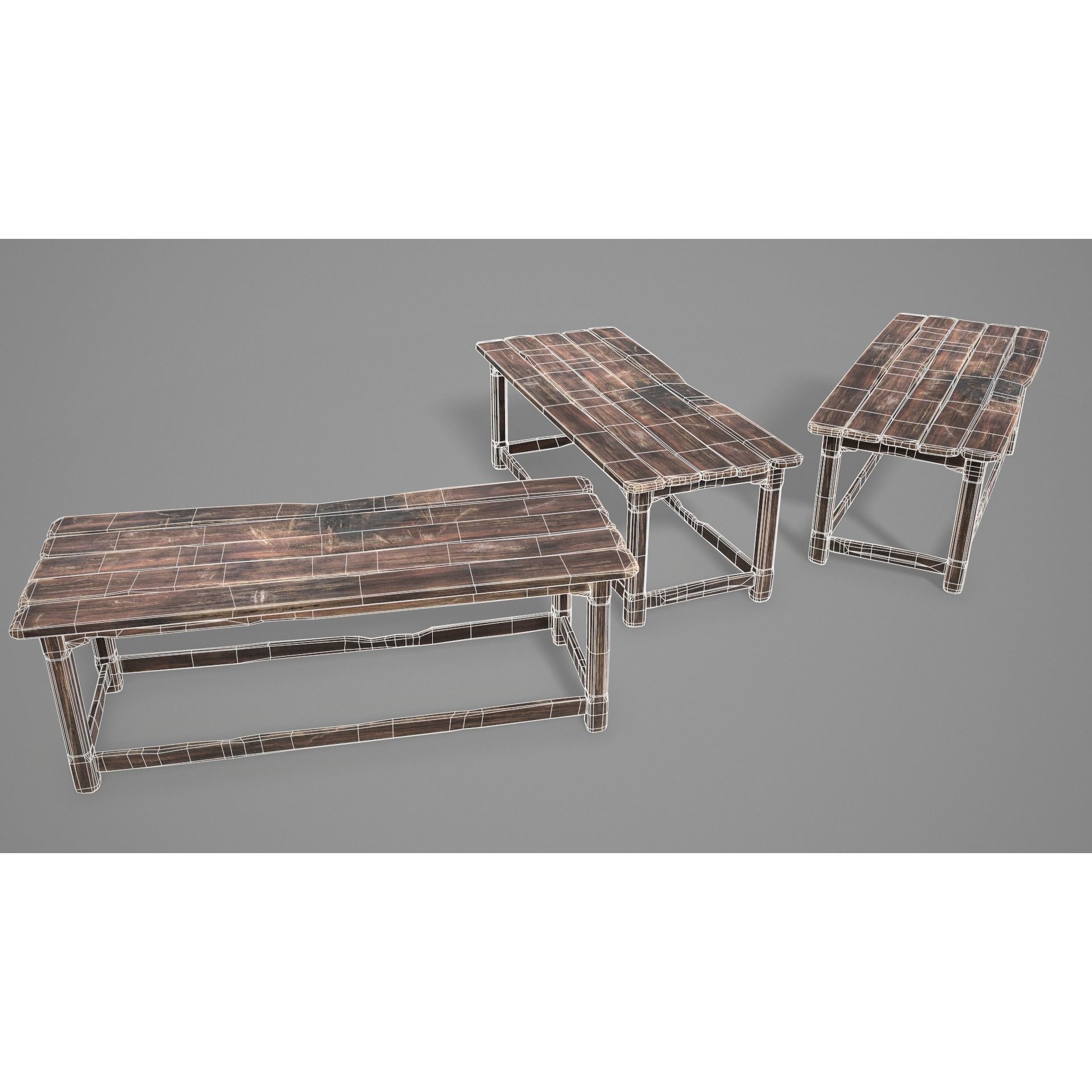 Alchemy Wood Table - Low-Poly Game-Ready 3D Model - View 22