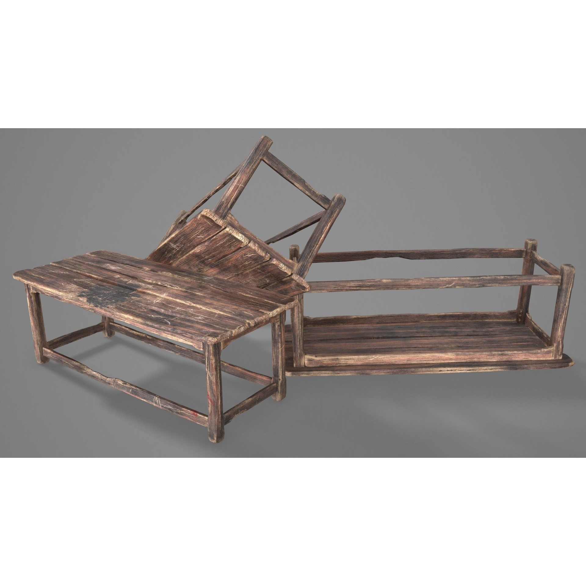 Alchemy Wood Table - Low-Poly Game-Ready 3D Model - View 30